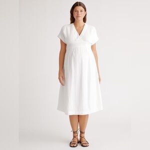 NWT Quince Organic Cotton Gauze Maternity Midi Dress